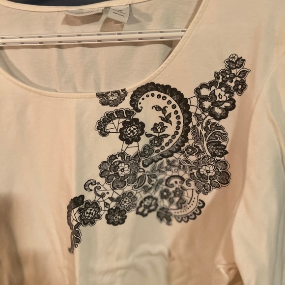 Chico's Weekends Cream Top 3/XL - Picture 4 of 5